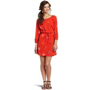 O’Niell Red Jules Women’s 3/4
Length Sleeve Blouson Mini Dress Size Medium